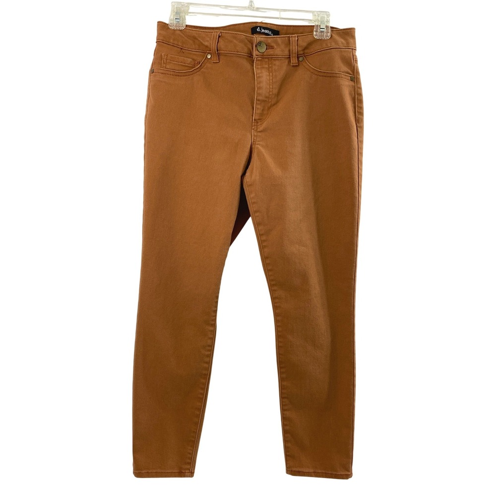 d.jeans Brown Ankle Jeans Women 10 Mid Rise Stretch Skinny Cognac Earthy Neutral